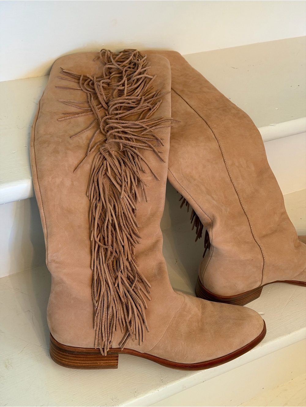 Sam Edelman Josephine Boho Fringe Tall Boots NWOT Suede Size 10